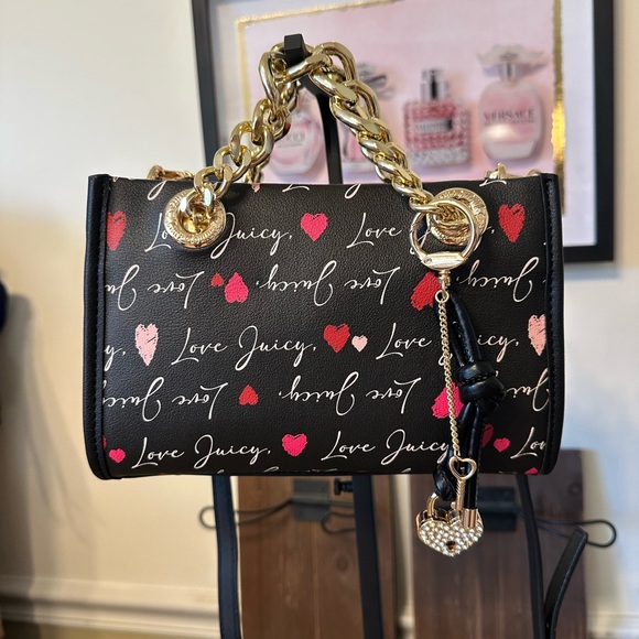 Juicy Couture Handbags - Juicy Couture Black and Pink Heart Shoulder Bag or Mini Tote ✨✨Host Pick 🎉